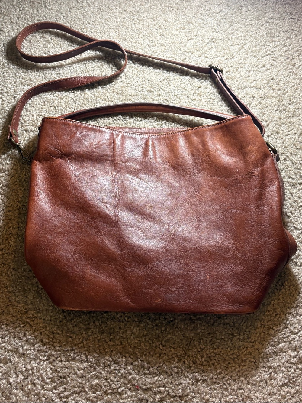 I Medici Italian Brown Leather Shoulder Bag